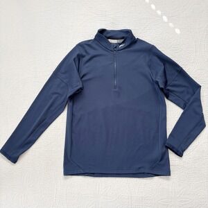 Kjus Men's Diamond Fleece Half Zip Midlayer Pullover, Navy